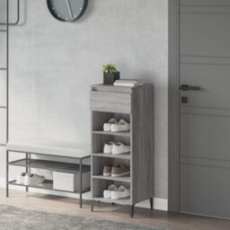 Berkfield Shoe Rack Grey Sonoma 40X36X105 Cm Engineered Wood - thumbnail 1