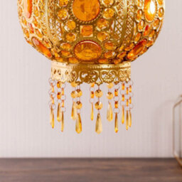 Valuelights Bazaar Moroccan Jewelled Gold Ceiling Lamp Shade - thumbnail 4