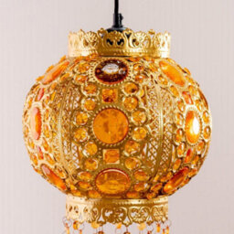 Valuelights Bazaar Moroccan Jewelled Gold Ceiling Lamp Shade - thumbnail 5