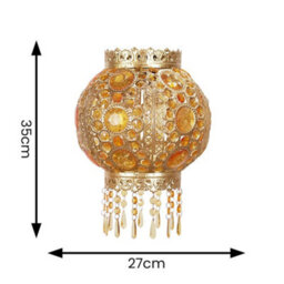 Valuelights Bazaar Moroccan Jewelled Gold Ceiling Lamp Shade - thumbnail 8