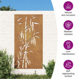 Vidaxl Garden Wall Decoration 105X55 Cm Corten Steel Bamboo Design - thumbnail 7