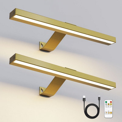 Harper Living 2 Packs Picture Lights Rechargeable Gold, Cordless Picture Light Dimmable & 3 Colour Temps - image 1