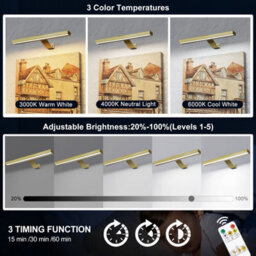 Harper Living 2 Packs Picture Lights Rechargeable Gold, Cordless Picture Light Dimmable & 3 Colour Temps - thumbnail 7