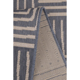 Melrose Eden Patches Navy Stripes Indoor Outdoor Large Area Rug 3mm Pile Height - 160/230Cm - thumbnail 3