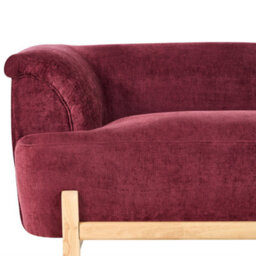 Beliani Sofa 3 Seater Alnor Chenille Burgundy - thumbnail 7