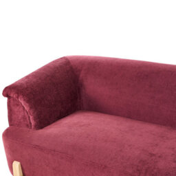 Beliani Sofa 3 Seater Alnor Chenille Burgundy - thumbnail 8