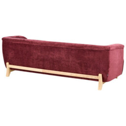 Beliani Sofa 3 Seater Alnor Chenille Burgundy - thumbnail 6