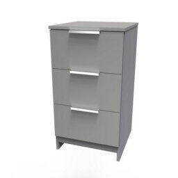 Poole 3 Drawer Bedside Cabinet In Uniform Grey & Dusk Grey (Ready Assembled) - thumbnail 3
