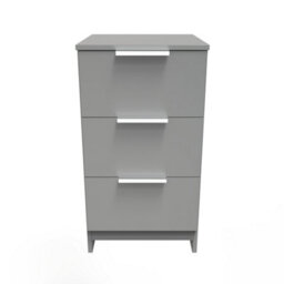 Poole 3 Drawer Bedside Cabinet In Uniform Grey & Dusk Grey (Ready Assembled) - thumbnail 1
