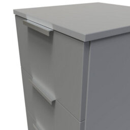 Poole 3 Drawer Bedside Cabinet In Uniform Grey & Dusk Grey (Ready Assembled) - thumbnail 4