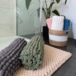 Allure Bath Fashions Bobbi Giant Bobble Bath Mat - Charcoal Grey - thumbnail 5