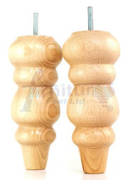 L&F Solid Wood Turned Furniture Feet 200mm High Natural Replacement Legs Set Of 4  M10 Pkc220L - thumbnail 5