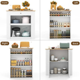 Costway Kitchen Island Storage Buffet Server Cabinet Cupboard Floor Sideboard W/ 2 Doors - thumbnail 5