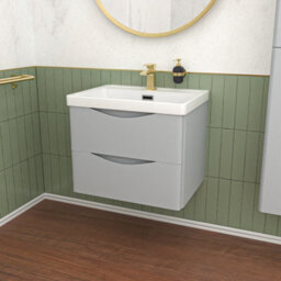 Nes Home Matte Grey 600mm Wall Hung Vanity Unit & 400mm Cabinet Suite - thumbnail 4