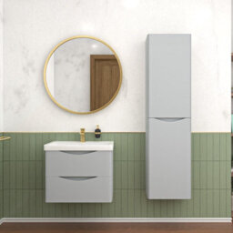 Nes Home Matte Grey 600mm Wall Hung Vanity Unit & 400mm Cabinet Suite - thumbnail 2