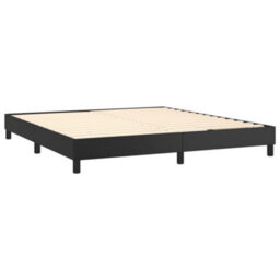 Berkfield Box Spring Bed Frame Black 180X200Cm 6Ft Super King Faux Leather - thumbnail 4