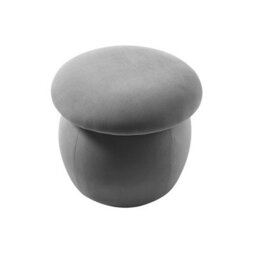 Living And Home Grey Cute Mushroom Shaped Velvet Pouf Foot Stool Dia 400 X H 310 mm - thumbnail 4