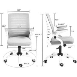 Mid-Back Office Chair With 360-Degree Swivel And Mesh Back - thumbnail 2
