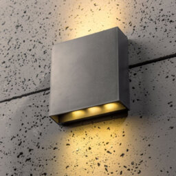 CGC Lighting Cgc Sian Dark Grey Up Down Led Wall Light Outdoor Ip65 Weatherproof Polycarbonate 4000K Led Outside Door Patio Lamp