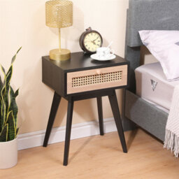 Furniturehmd Ratten 3-Color Bedside Table With One Drawer,solid Pine Wood Leg,storage Nightstand,sofa Side Table - thumbnail 2
