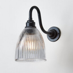 Old School Electric Elongated Prismatic Wall Light : Swan Arm - Matt Black - thumbnail 2