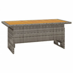 Berkfield Garden Table Grey 100X50X43/63 Cm Solid Wood Acacia&poly Rattan - thumbnail 2