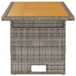 Berkfield Garden Table Grey 100X50X43/63 Cm Solid Wood Acacia&poly Rattan - thumbnail 4
