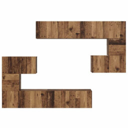Berkfield Tv Cabinet Set 8 Pcs Old Wood 80 X 30 X 30 Cm Engineered Wood - thumbnail 8