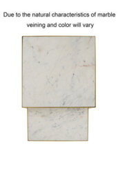 Aspect Furniture Marche Marble Nest Of 2 Tables In White With Gold Metal Bases - thumbnail 4