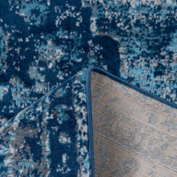 Loomed Navy Blue Traditional Medallion Area Rug 80X150Cm - thumbnail 5