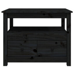 Berkfield Coffee Table Black 71X49X55 Cm Solid Wood Pine - thumbnail 7