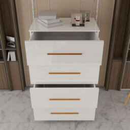 Sliding Wardrobes 4 u LTD Modern Chest Of Drawers High Gloss 4 Drawers Storage Options - White - thumbnail 3