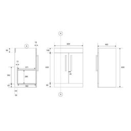 Plum&clay Denver Gloss White Freestanding Vanity Unit & Basin Set With Gun Grey Handles (W)615mm (H)850mm - thumbnail 5