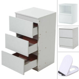 Modern Bedside Table Drawers Cabinet Bedroom Furniture Storage Nightstand Shelf - thumbnail 1