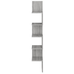 Berkfield Wall Corner Shelf Grey Sonoma 20X20X127.5 Cm Engineered Wood - thumbnail 3
