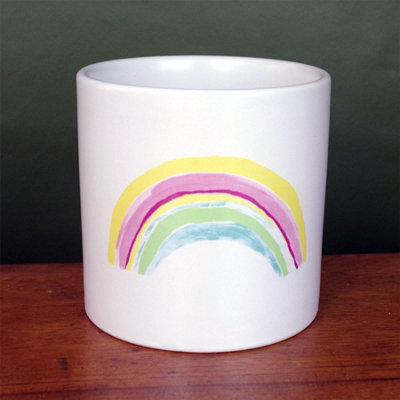Leaf Ceramic Rainbow Planter Plant Pot - image 1