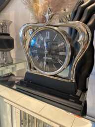 Home Luxe Interiors Hollywood Crown Mantle Clock Silver