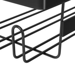 Living And Home 3Pcs Wall Mounted Corner Shower Caddies Black Carbon Steel Bathroom Organizer With Side Hooks - thumbnail 7