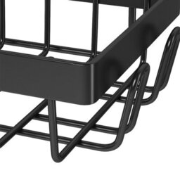 Living And Home 3Pcs Wall Mounted Corner Shower Caddies Black Carbon Steel Bathroom Organizer With Side Hooks - thumbnail 8