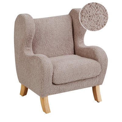 Beliani Kids Armchair Farum Boucle Taupe - image 1