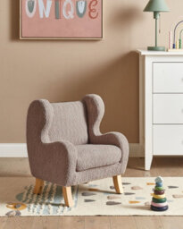 Beliani Kids Armchair Farum Boucle Taupe - thumbnail 2