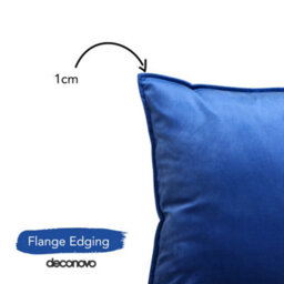 Deconovo Set Of 2 Crushed Velvet Cushion Covers 60Cm X 60Cm 24X24 Inches Flanges Pillowcases For Boys With Invisible Zipper Blue - thumbnail 5