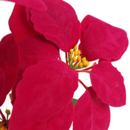 Leaf Artificial Christmas Xmas Red Poinsettia 40Cm Silver Curved Metal Planter - thumbnail 4