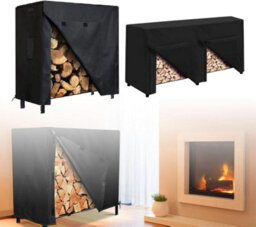Waterproof Protective Cover For Firewood Rack, 210D Oxford Pvc Fabric, With Handles And Vents, 244 X 61 107 Cm - thumbnail 5