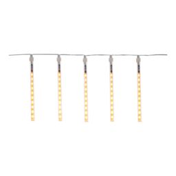 200 Warm White Snowfall Led Icicle Lights With Timer Clear Cable - thumbnail 2