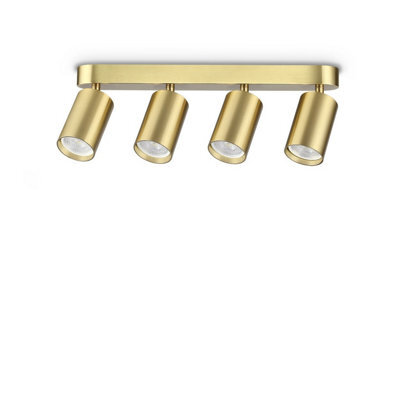 Ideal Lux Luminosa Dynamite Ceiling Spotlight Bar Brass 4X Gu10 - image 1