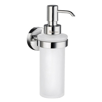 Smedbo Frosted Glass 200Ml Soap Dispenser With Round Wall Mount - image 1