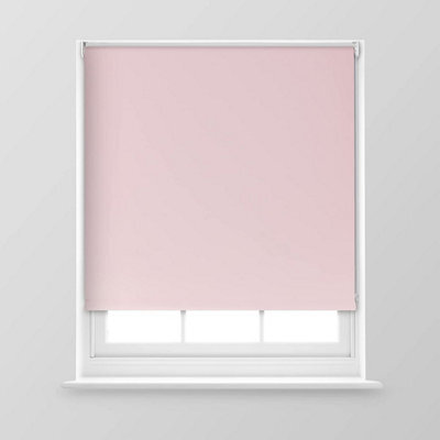 A.unique Home Premium Trimmable Thermal Blackout Roller Window Blind - 6Ft - Blush Pink - 180Cm (W) X 170Cm (L) - image 1
