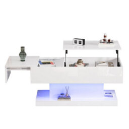 High Gloss Lift Up Coffee Table With Storage And Height-Adjustable Tabletop - thumbnail 4