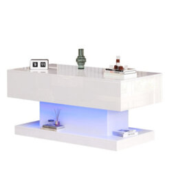 High Gloss Lift Up Coffee Table With Storage And Height-Adjustable Tabletop - thumbnail 6